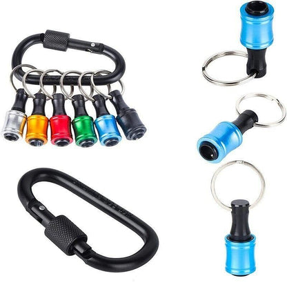 6PCS Hex Shank Screwdriver Bit Holder Extension Bar Driver Keyring