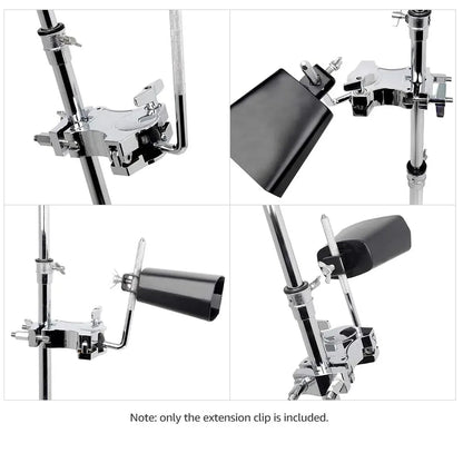 Drum Set Tom Clamp Extension Clip Adjustable Anti-Slip For Drum Kit Expansion