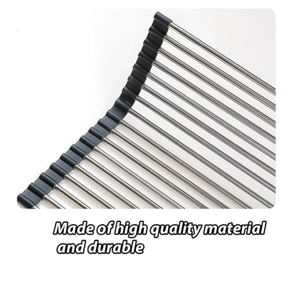 Multifunctional Stainless Steel Draining Rack Folding Sink Organizer for Kitchen - 580 x 400mm