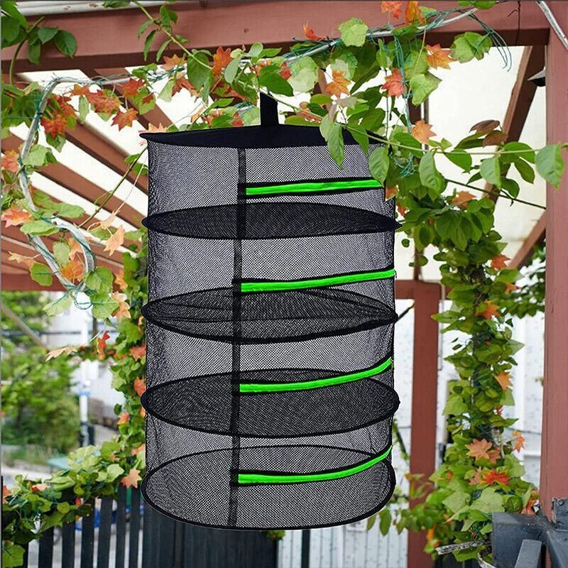 2-8 Tier Drying Net Large Shelf Hydroponic Hanging Grow Herb Plant Dry - 6 Layers