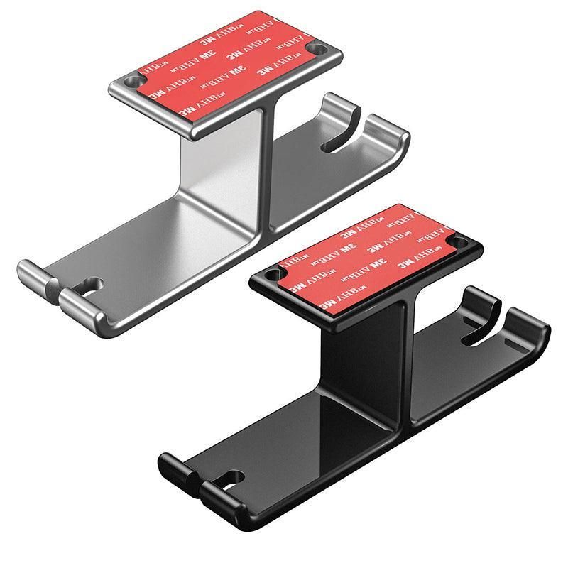 Universal Dj Headphone Pc Hanger Hook Tape Under Desk Dual Headset Mount Holder - Black