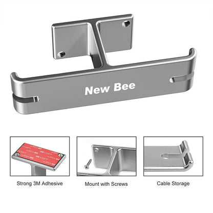 Universal Dj Headphone Pc Hanger Hook Tape Under Desk Dual Headset Mount Holder - Silver