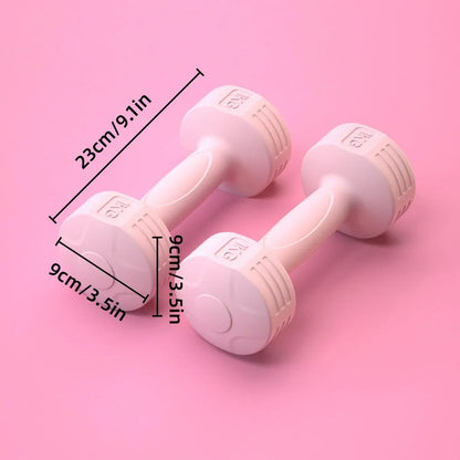 Ladies 1kg Dumbbells for Fitness Exercise Yoga Home Training Slim Arm Workout - Pink