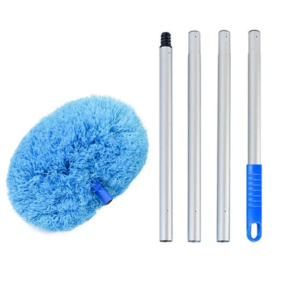 Extendable and Assembled Ceiling Duster Round Brush Dust Sweeper Cleaning Tool - Blue