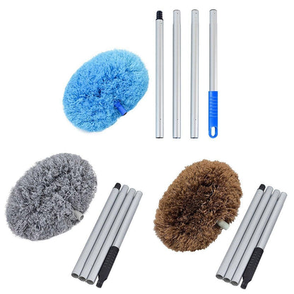 Extendable and Assembled Ceiling Duster Round Brush Dust Sweeper Cleaning Tool - Blue