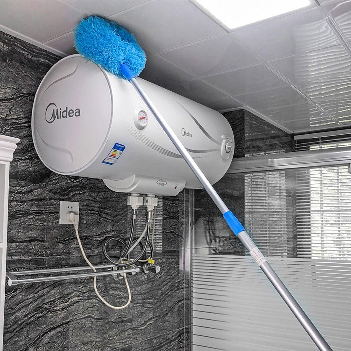 Extendable and Assembled Ceiling Duster Round Brush Dust Sweeper Cleaning Tool - Blue