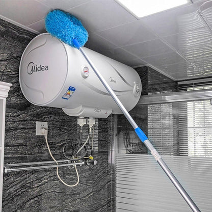 Extendable and Assembled Ceiling Duster Round Brush Dust Sweeper Cleaning Tool - Blue