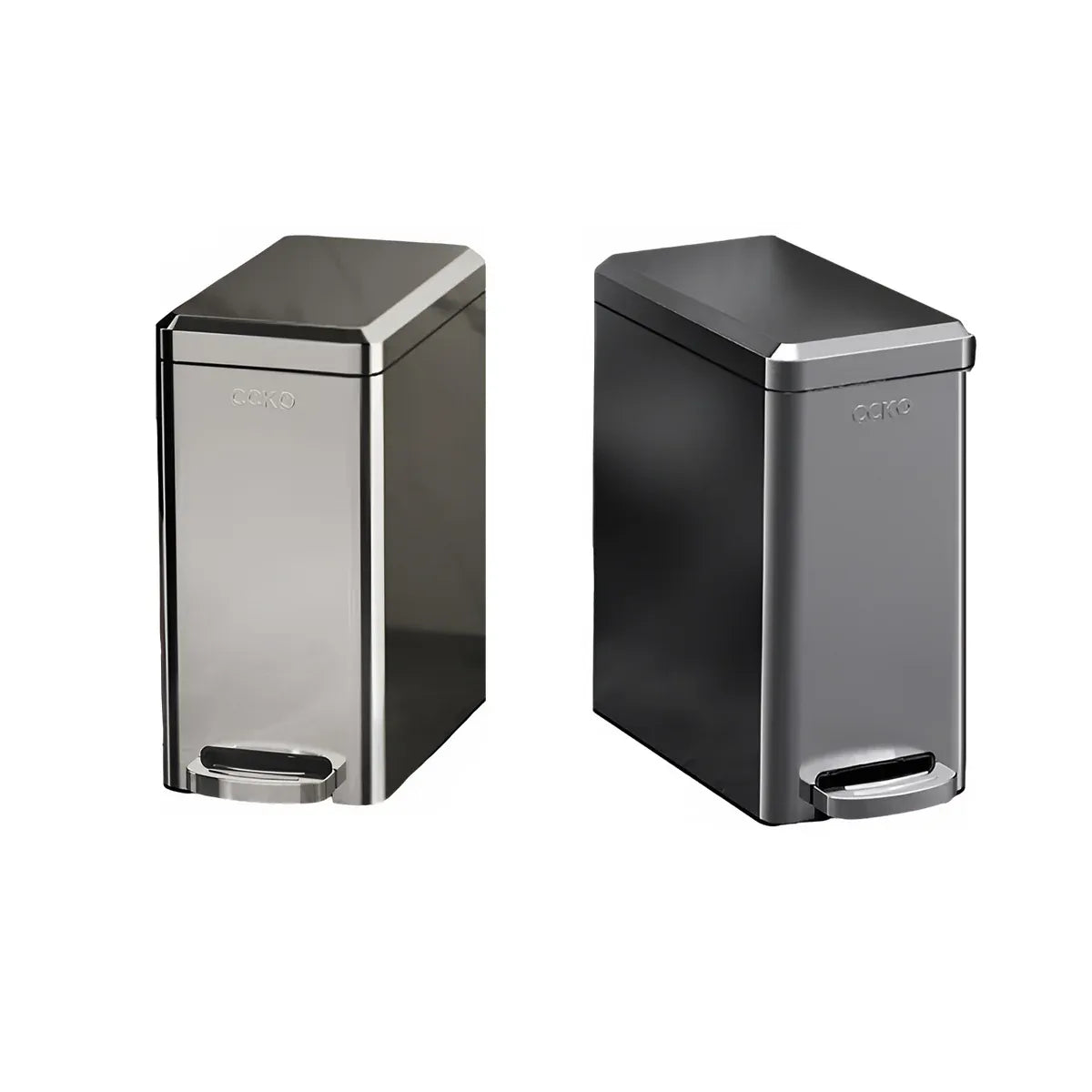 Kitchen Trash Can 9L Household Pedal Bin with Lid Large Capacity Waste Bucket - Stainless Steel