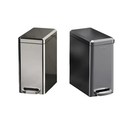 Kitchen Trash Can 9L Household Pedal Bin with Lid Large Capacity Waste Bucket - Stainless Steel