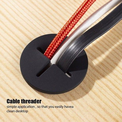 10 PCS 20mm Desk Cord Grommet, Flexible Silicone Cable Hole Cover Round Gasket - Black