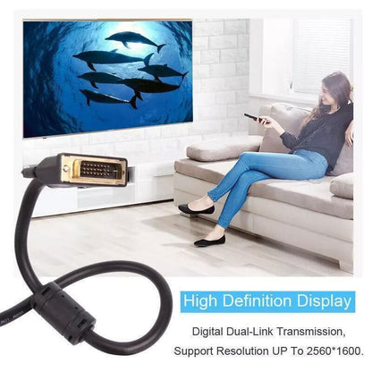DVI Black Cable Male DVI-D for LCD Monitor Computer PC Projector DVD Cord Lead - 1.5M