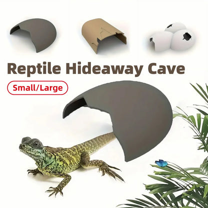 Reptile Hideout Plastic Cave Decorative Shelter for Lizard Snake Spider Habitat - Tree Pattern Set of 2