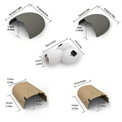 Reptile Hideout Plastic Cave Decorative Shelter for Lizard Snake Spider Habitat - Tree Pattern Set of 2