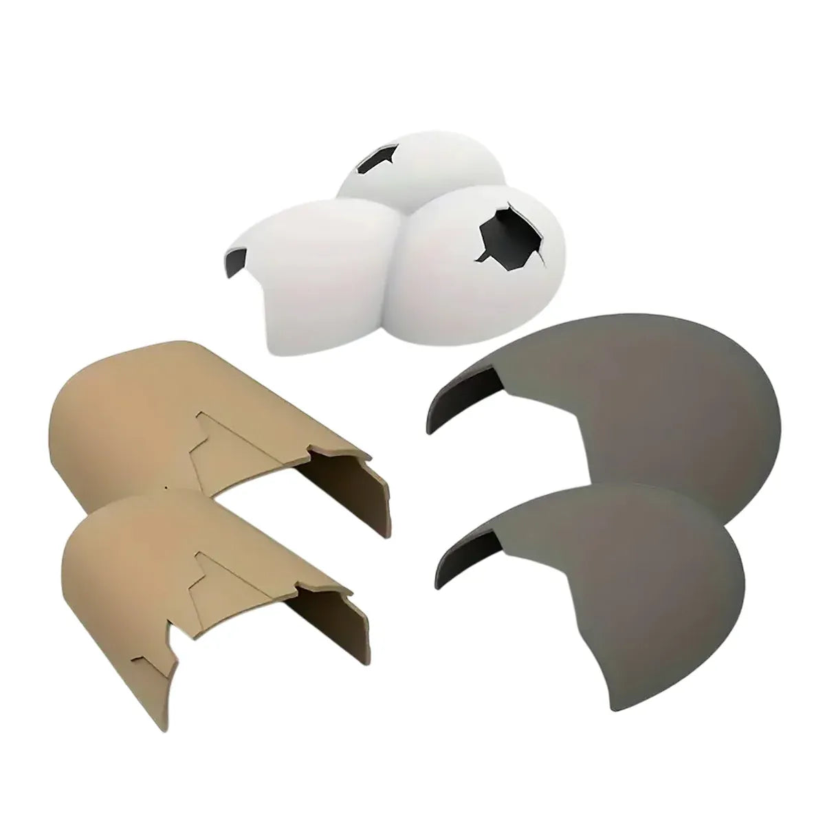 Reptile Hideout Plastic Cave Decorative Shelter for Lizard Snake Spider Habitat - Eggshell Set of 2