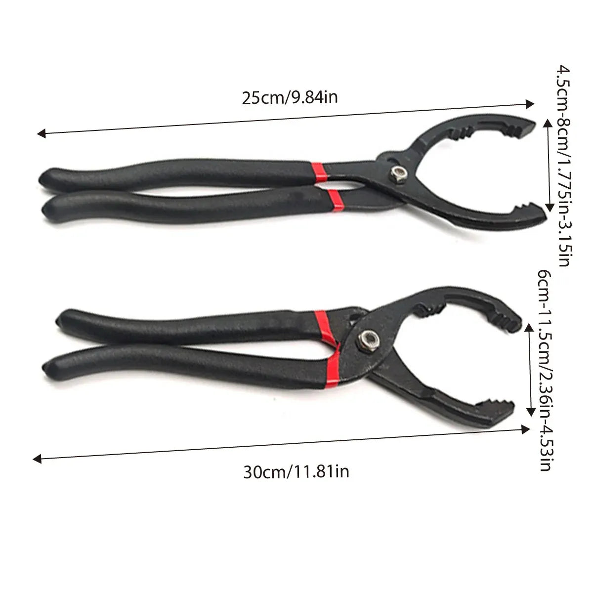Oil Filter Pliers Wrench 10/12 Inch Heavy Duty Spanner Tool for Car Repair - 10inches