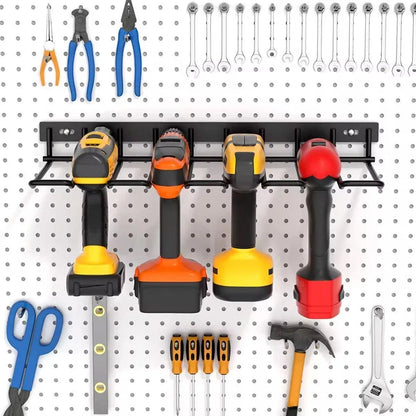 Metal Drill Storage Rack Power Tool Holder Organizer Wall Mount Heavy Duty Shelf