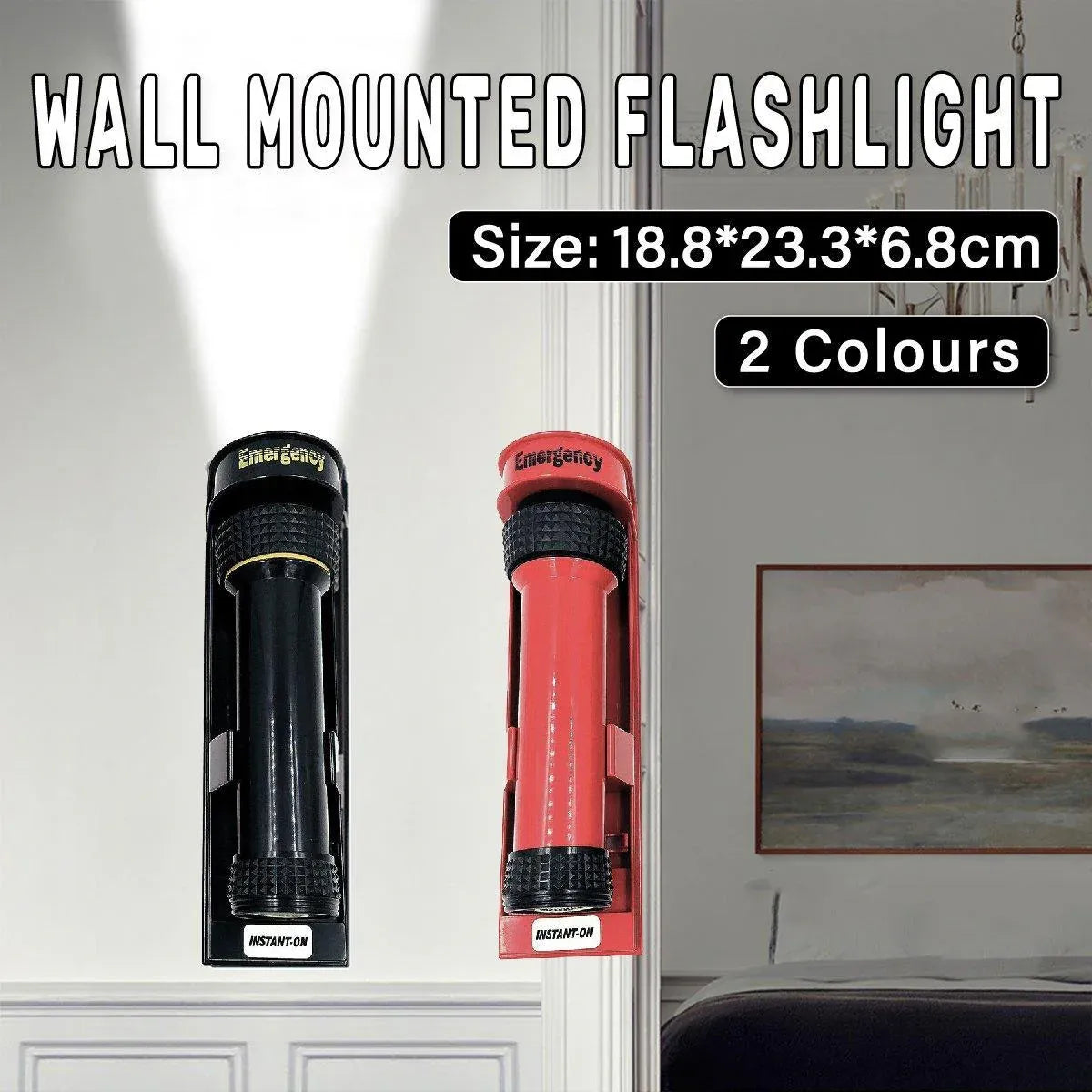 Wall Mounted LED Backup Light for Hotel Guest Room or Home Use - Black