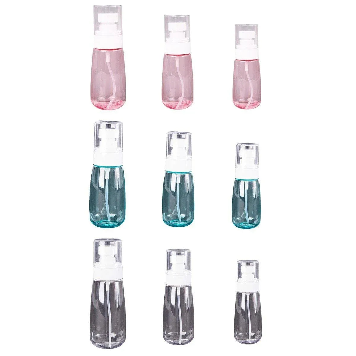 10pcs Portable Travel Emulsion Dispenser Bottle Press Pump Refillable Containers - Pink-100ml