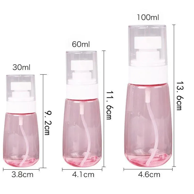 10pcs Portable Travel Emulsion Dispenser Bottle Press Pump Refillable Containers - Pink-100ml