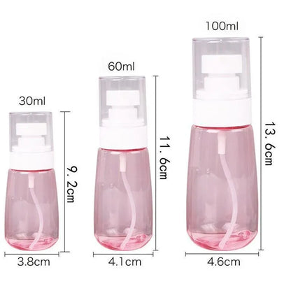 10pcs Portable Travel Emulsion Dispenser Bottle Press Pump Refillable Containers - Pink-100ml