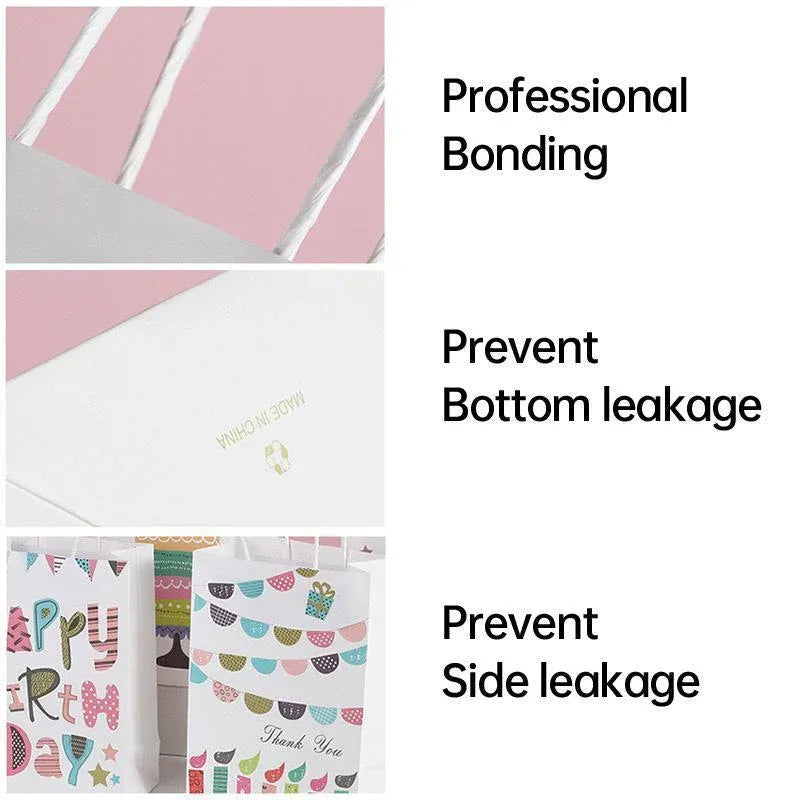 30X Premium Kraft Paper Tote Bag Durable Stylish High Capacity Birthday Gift Handbag - English-30pcs