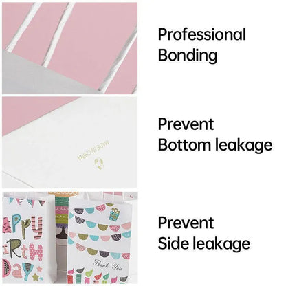 30X Premium Kraft Paper Tote Bag Durable Stylish High Capacity Birthday Gift Handbag - English-30pcs