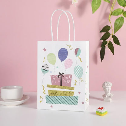 30X Premium Kraft Paper Tote Bag Durable Stylish High Capacity Birthday Gift Handbag - English-30pcs