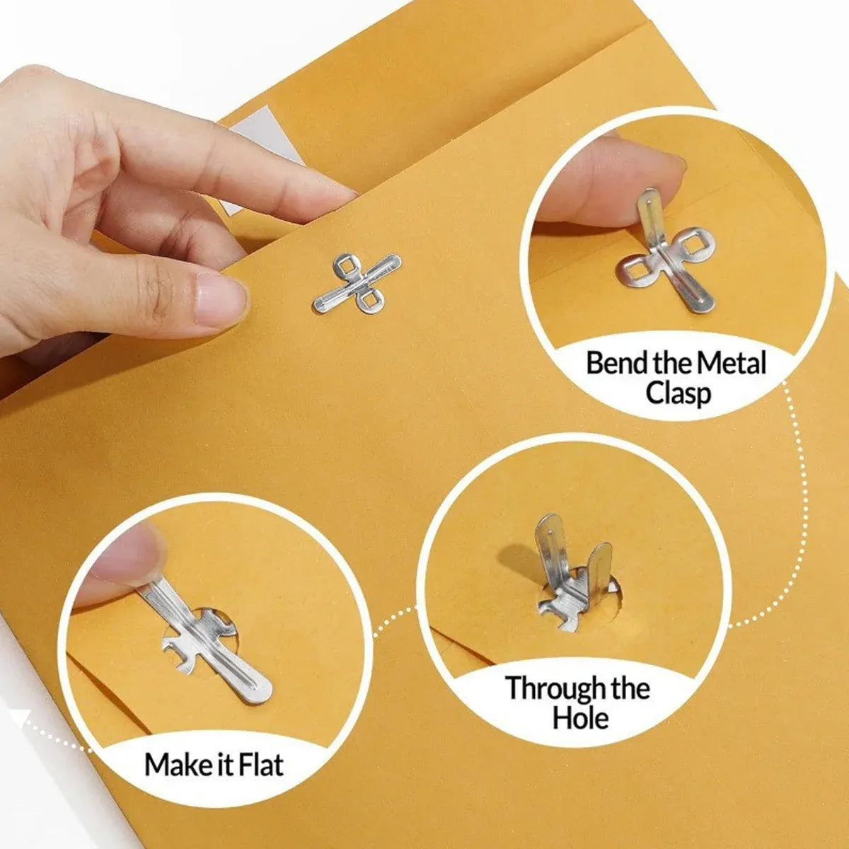 Yellow Kraft Paper Envelope 120gsm Metal Clasp Mailing Documents Office Use - 22.9x15.2x0.08cm