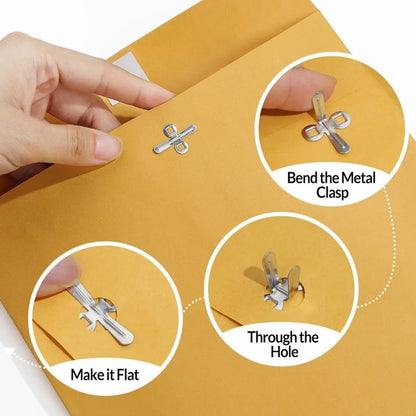 Yellow Kraft Paper Envelope 120gsm Metal Clasp Mailing Documents Office Use - 22.9x15.2x0.08cm