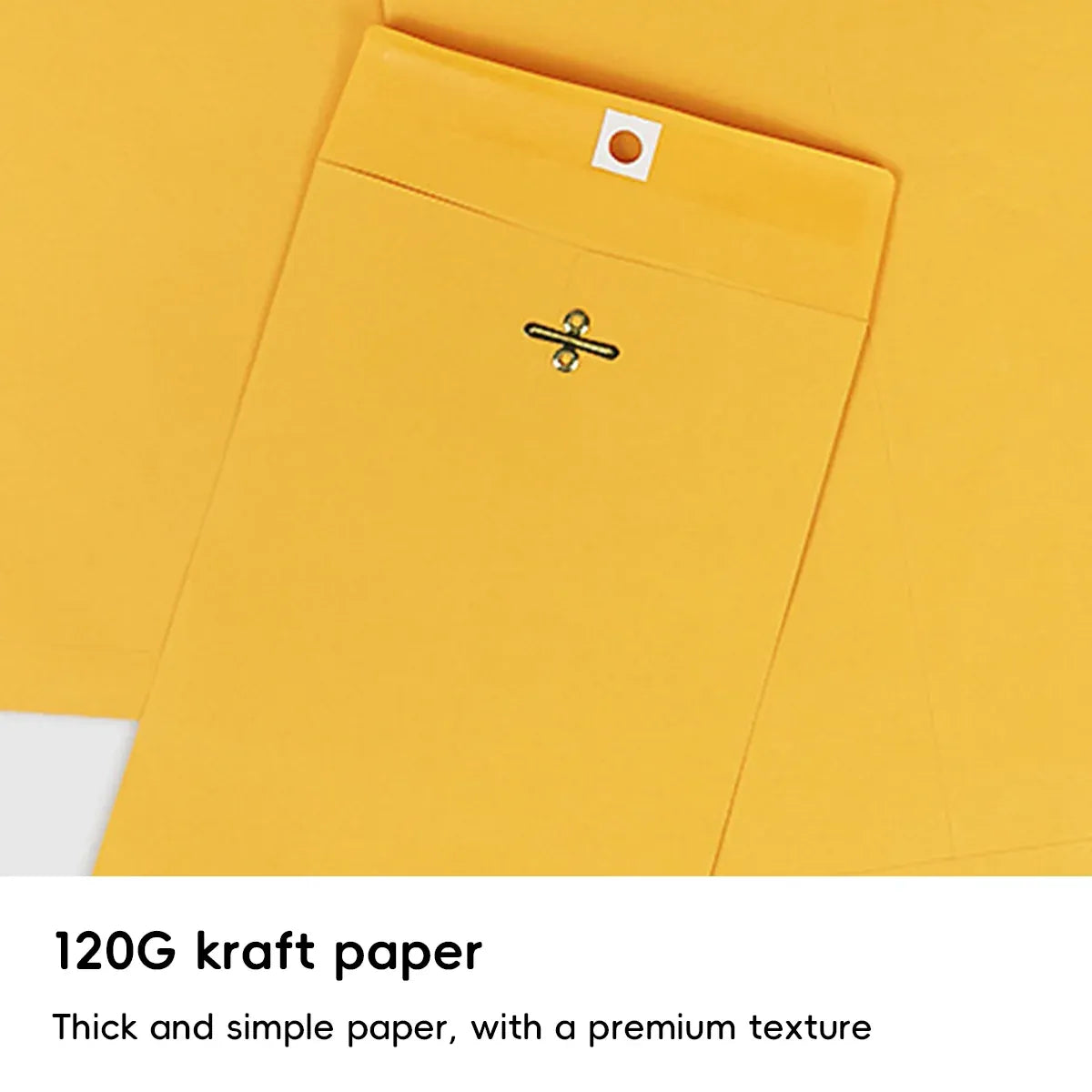 Yellow Kraft Paper Envelope 120gsm Metal Clasp Mailing Documents Office Use - 22.9x15.2x0.08cm