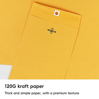 Yellow Kraft Paper Envelope 120gsm Metal Clasp Mailing Documents Office Use - 22.9x15.2x0.08cm