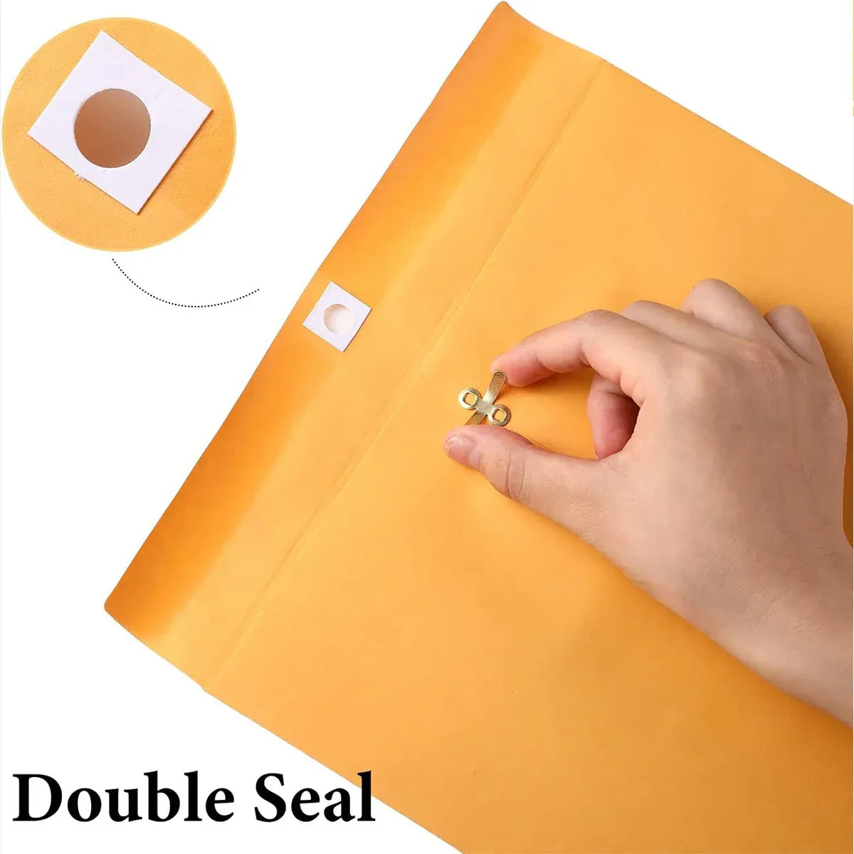 Yellow Kraft Paper Envelope 120gsm Metal Clasp Mailing Documents Office Use - 22.9x15.2x0.08cm