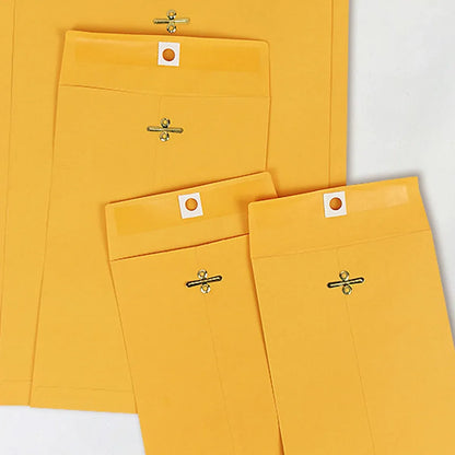 Yellow Kraft Paper Envelope 120gsm Metal Clasp Mailing Documents Office Use - 22.9x15.2x0.08cm