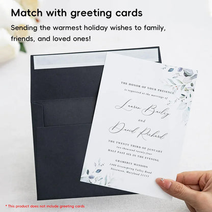 50Pcs Black Premium Envelope High Quality Letter Mailer For Wedding Invite Gift
