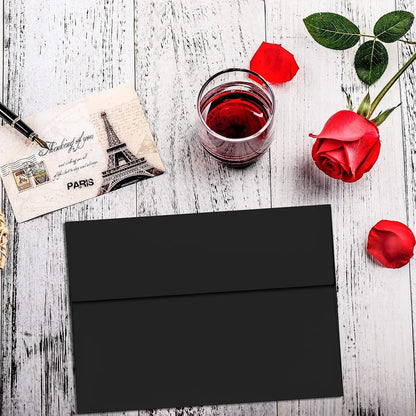 50Pcs Black Premium Envelope High Quality Letter Mailer For Wedding Invite Gift