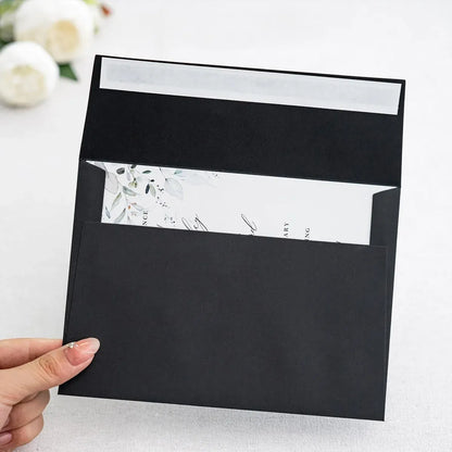 50Pcs Black Premium Envelope High Quality Letter Mailer For Wedding Invite Gift