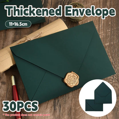 Dark Green 30PCS Envelopes 16.5x11cm Thick Paper 200GSM Invitation Mailing