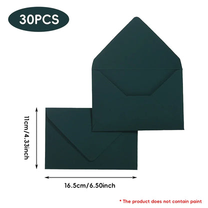 Dark Green 30PCS Envelopes 16.5x11cm Thick Paper 200GSM Invitation Mailing
