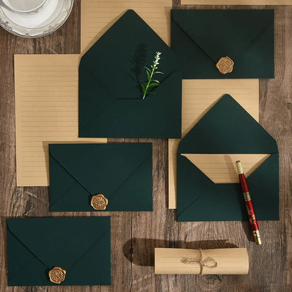 Dark Green 30PCS Envelopes 16.5x11cm Thick Paper 200GSM Invitation Mailing