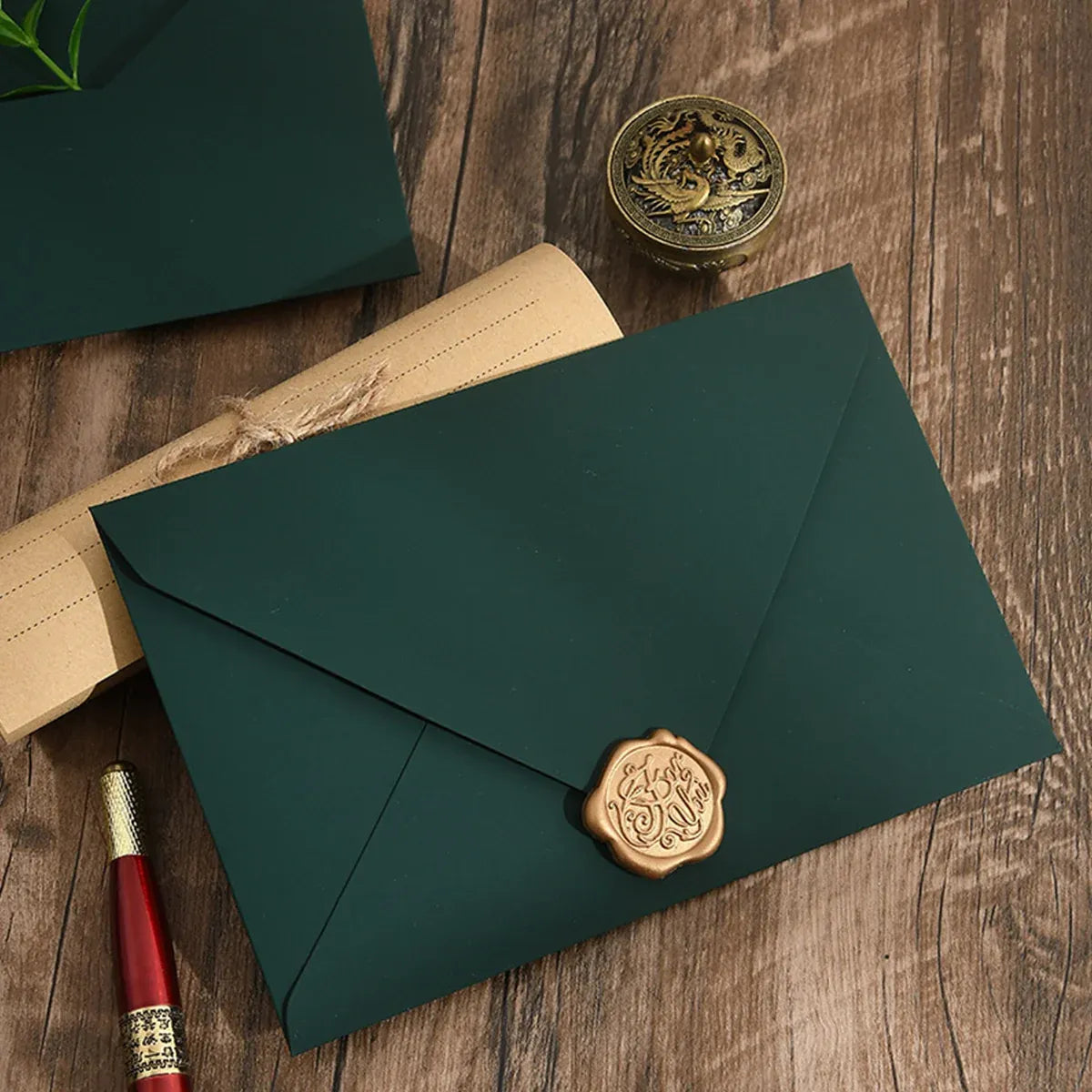 Dark Green 30PCS Envelopes 16.5x11cm Thick Paper 200GSM Invitation Mailing