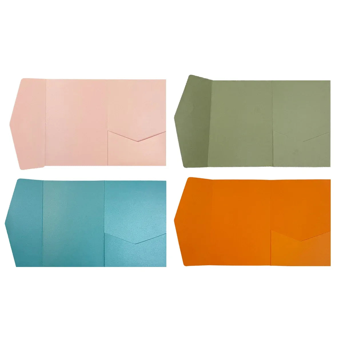 20PCS 3D Tri-Fold Holiday Wedding Invitation Envelope Greeting Cards Aesthetic - Orange