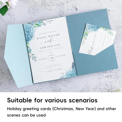 20PCS 3D Tri-Fold Holiday Wedding Invitation Envelope Greeting Cards Aesthetic - Orange