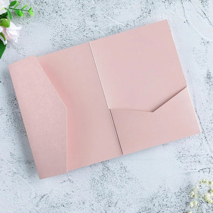 20PCS 3D Tri-Fold Holiday Wedding Invitation Envelope Greeting Cards Aesthetic - Orange