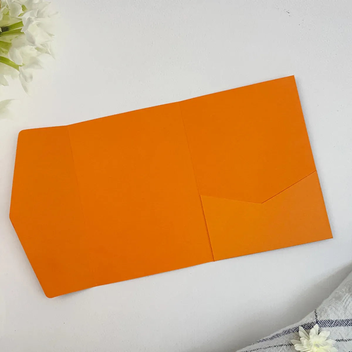 20PCS 3D Tri-Fold Holiday Wedding Invitation Envelope Greeting Cards Aesthetic - Orange