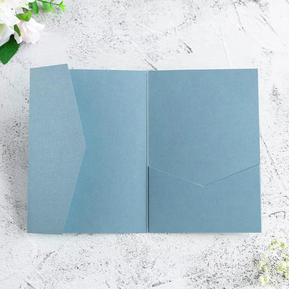 20PCS 3D Tri-Fold Holiday Wedding Invitation Envelope Greeting Cards Aesthetic - Orange