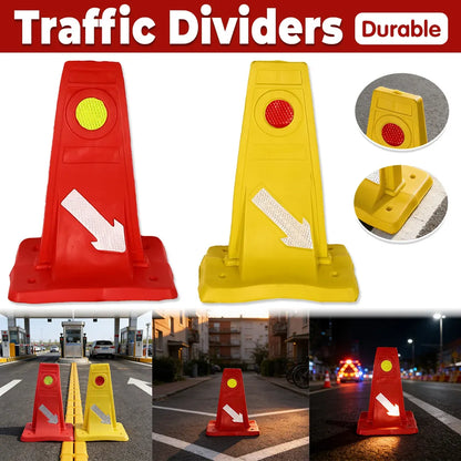 Reflective Traffic Divider Post Lane Separator Direction Arrow Roadwork Durable - Red