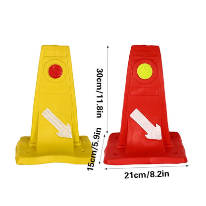 Reflective Traffic Divider Post Lane Separator Direction Arrow Roadwork Durable - Red