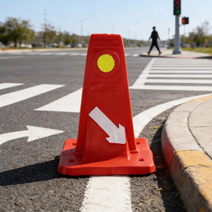 Reflective Traffic Divider Post Lane Separator Direction Arrow Roadwork Durable - Red