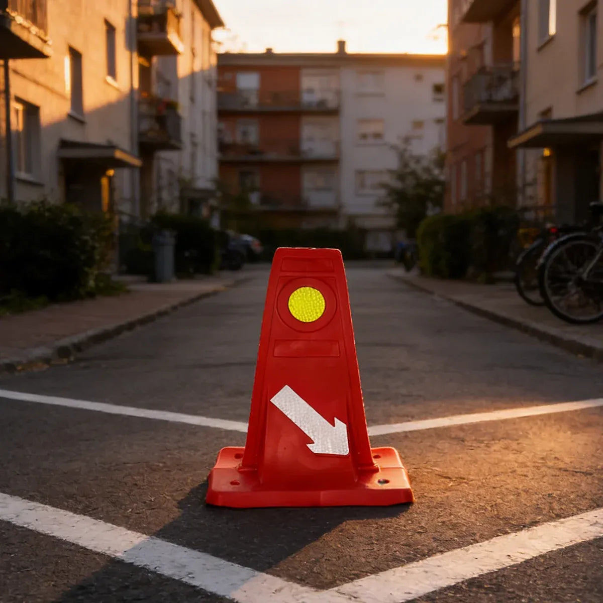 Reflective Traffic Divider Post Lane Separator Direction Arrow Roadwork Durable - Red