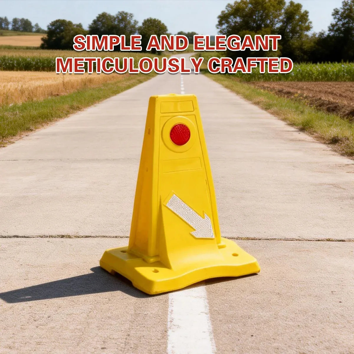 Reflective Traffic Divider Post Lane Separator Direction Arrow Roadwork Durable - Red